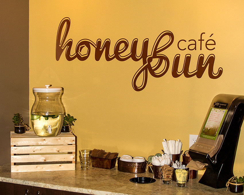 Honey Bun Cafe logo decal designed by Arlow Lacey Design